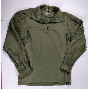 First Tactical Defender Mens Large Long Sleeve 1/4 Zip Stretch Green Shirt